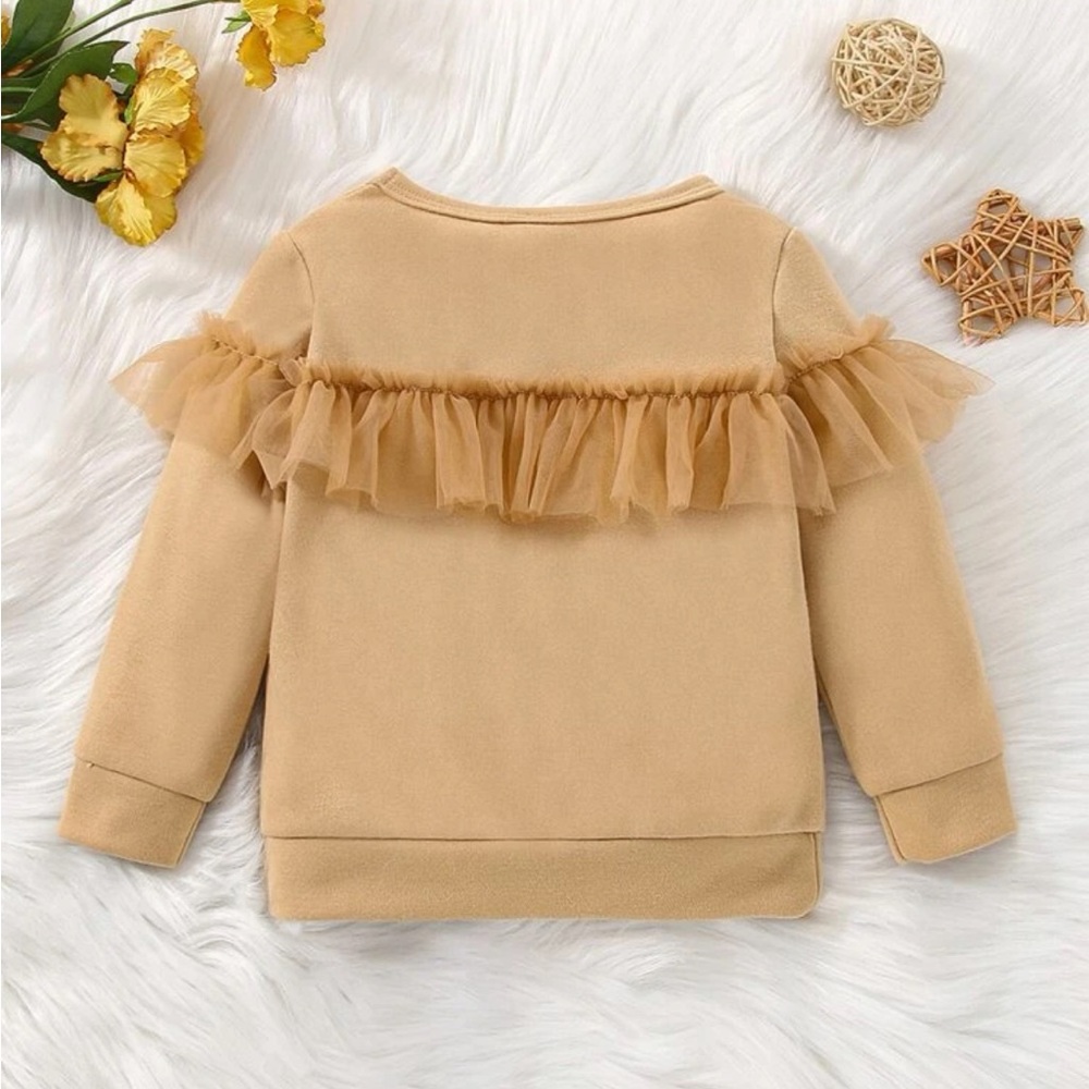 Baby Contrast Mesh Ruffle Trim Sweatshirt - Picture 2 of 3